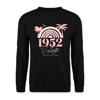 Sun Retro Anniversary Vintage 1952 70 Years - Unisex Sweatshirt - black - Front - Alina (178cm) & Michal (187cm)