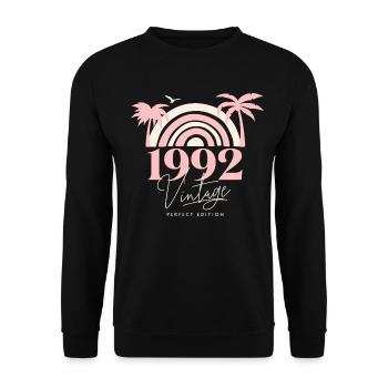 Sun Retro Anniversary Vintage 1992 30 Years - Unisex Sweatshirt - black - Front - Alina (178cm) & Michal (187cm)