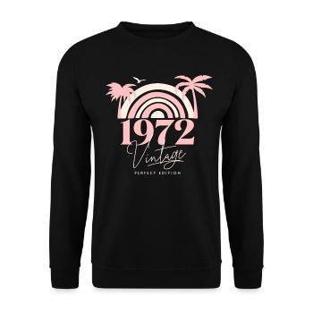 Sun Retro Anniversary Vintage 1972 50 Years - Unisex Sweatshirt - black - Front - Alina (178cm) & Michal (187cm)