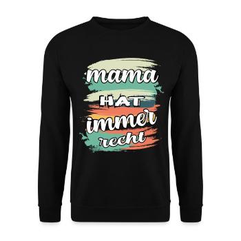 mama hat immer recht - Sweat-shirt Unisexe - noir - Devant - Alina (178cm) & Michal (187cm)