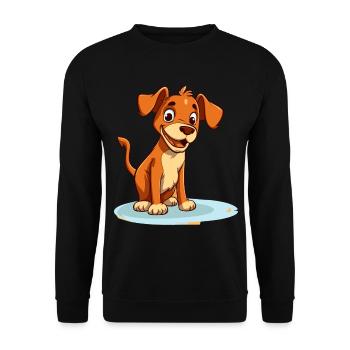 Niedliches Hundedesign für Hundebesitzer - Unisex Pullover - Schwarz - Vorne - Alina (178cm) & Michal (187cm)