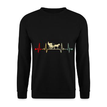 Pferdekutsche Pferde Kutscher Kutschenfahrer Herzs - Unisex Pullover - Schwarz - Vorne - Alina (178cm) & Michal (187cm)