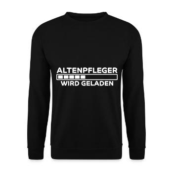 Altenpfleger Spruch Lustiges Altenpfleger Geschenk - Unisex Pullover - Schwarz - Vorne - Alina (178cm) & Michal (187cm)