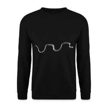 Serpent blanc - Sweat-shirt Unisexe - noir - Devant - Alina (178cm) & Michal (187cm)