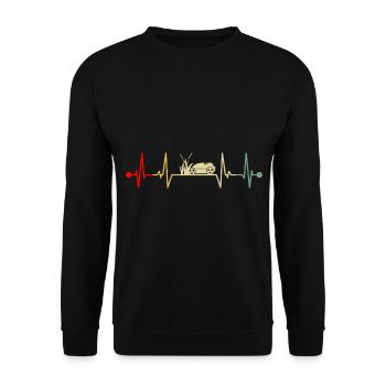 Tondeuses à gazon robotisées Heartbeat Vintage - Sweat-shirt Unisexe - noir - Devant - Alina (178cm) & Michal (187cm)