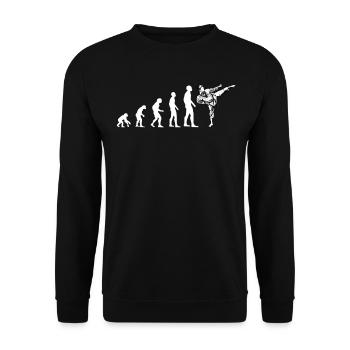 Evolution Taekwondo, Karate in weiss - Unisex Pullover - Schwarz - Vorne - Alina (178cm) & Michal (187cm)