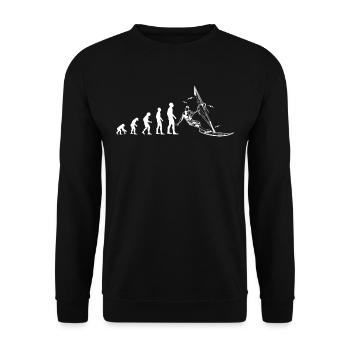 Evolution Wind Surfing in weiss, Windsurfing - Unisex Pullover - Schwarz - Vorne - Alina (178cm) & Michal (187cm)