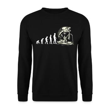 Evolution canoe angler white - Unisex Sweatshirt - black - Front - Alina (178cm) & Michal (187cm)