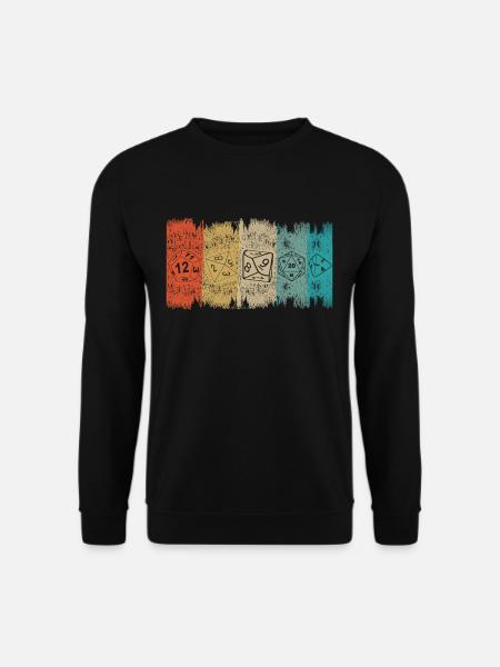RPG Brettspiel Dice verschiedene retro Dragons - Unisex Pullover - Schwarz
