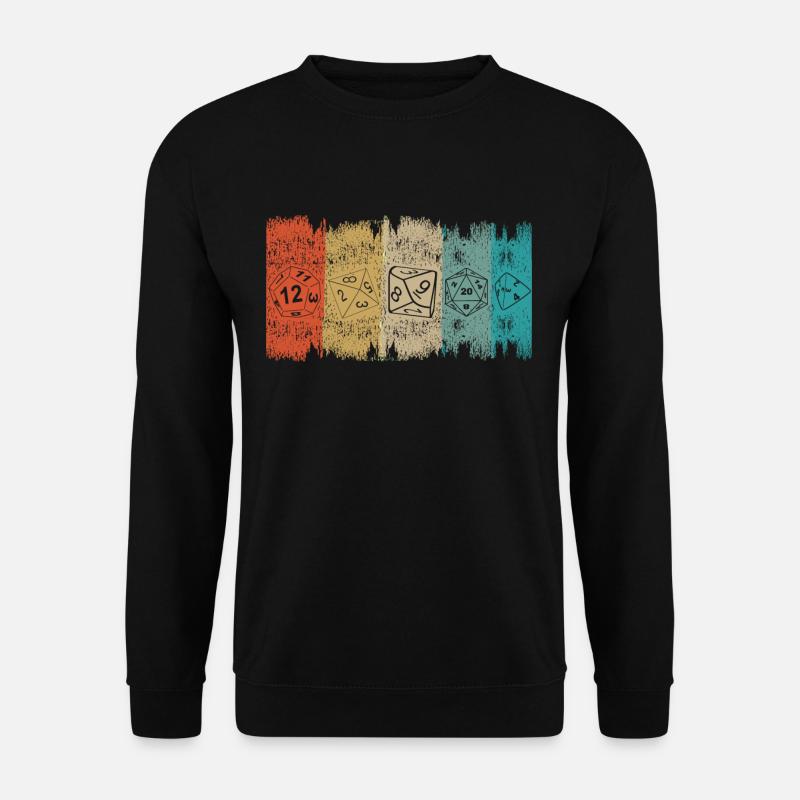 RPG Brettspiel Dice verschiedene retro Dragons - Unisex Pullover - Schwarz