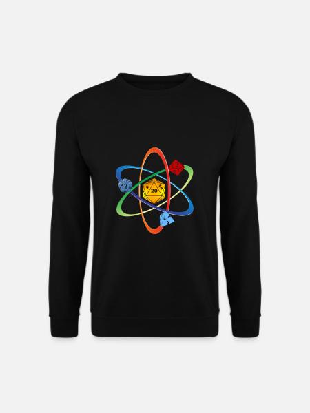 RPG Cube Dice Dragons Atom color Tabletop Geschenk - Unisex Pullover - Schwarz
