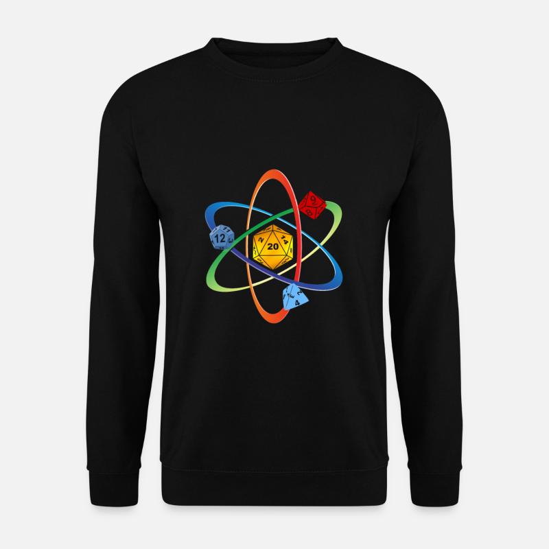 RPG Cube Dice Dragons Atom color Tabletop Geschenk - Unisex Pullover - Schwarz