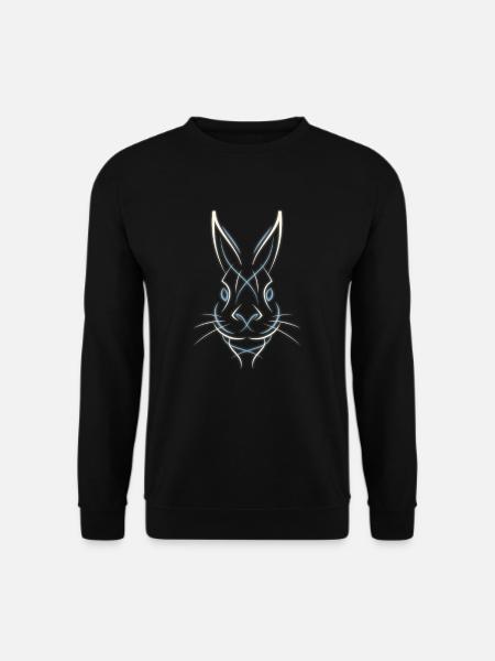 Hase Oster Hasen Ostern happy Tier Neon Shirt - Unisex Pullover - Schwarz
