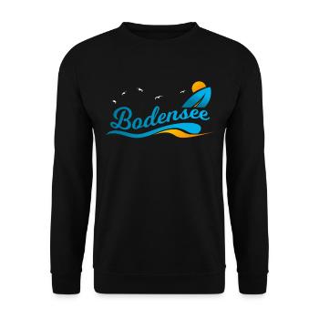 Bodensee Alpen Geschenk Shirt - Unisex Pullover - Schwarz - Vorne - Alina (178cm) & Michal (187cm)