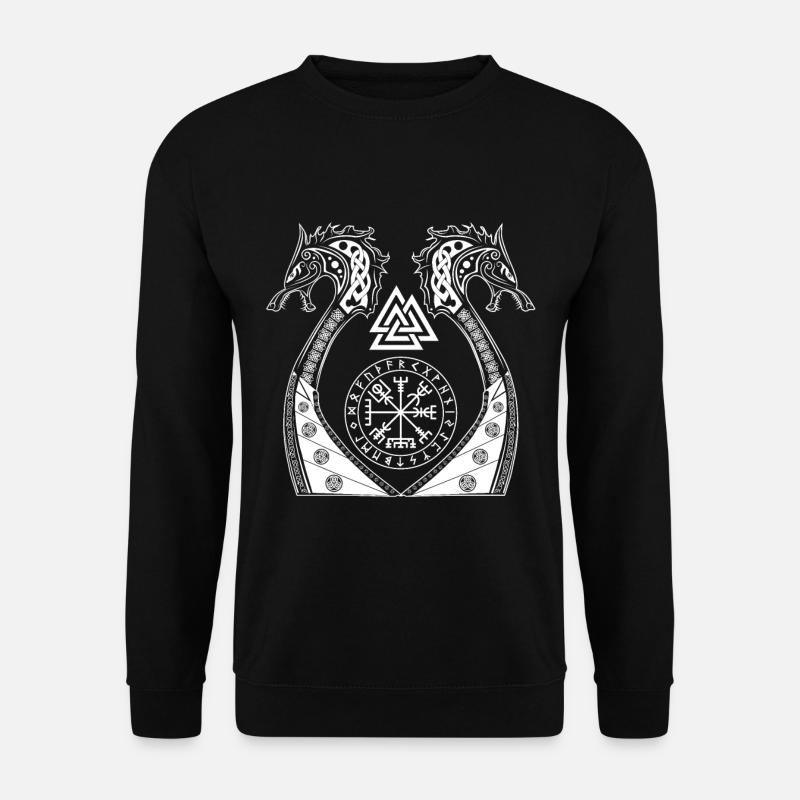 Vikings Vegwisir Wolves Odins Vikings Gift - Sweat-shirt Unisexe - noir