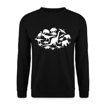 Chemise T-Rex Dinosaure Collection Cadeau - Sweat-shirt Unisexe - noir - Devant - Alina (178cm) & Michal (187cm)