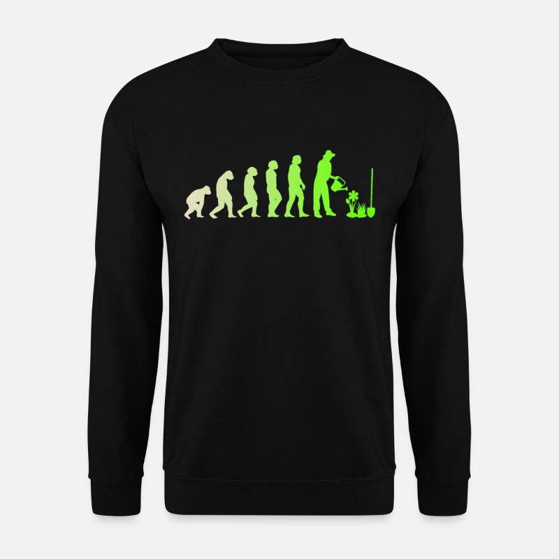 Evolution Garten Gartenarbeit Gärtnerei gärtnern - Unisex Pullover - Schwarz