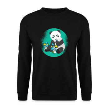 Psytrance Pilz Psychedelic Techno Musik Shirt - Unisex Pullover - Schwarz - Vorne - Alina (178cm) & Michal (187cm)