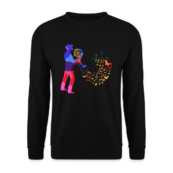 French Horn Music Horn Musician French Horn Player Shirt - Unisex Sweatshirt - black - Front - Alina (178cm) & Michal (187cm)