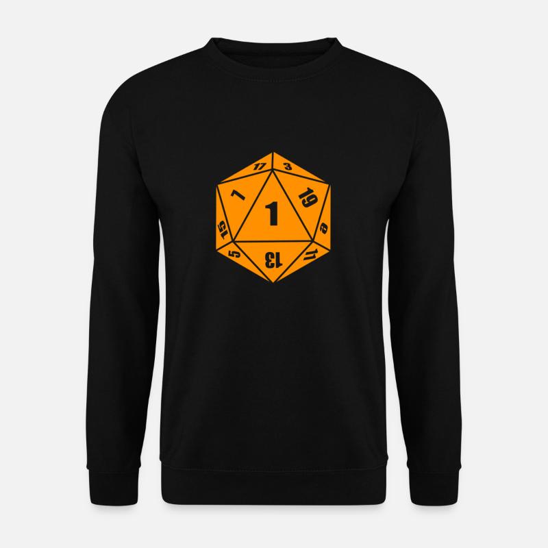 D1 Würfel Pen and Paper RPG Dice orange Geschenke - Unisex Pullover - Schwarz