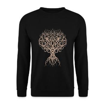 Yggdrasil der Lebensbaum für alle Winkinger Fans - Unisex Pullover - Schwarz - Vorne - Alina (178cm) & Michal (187cm)