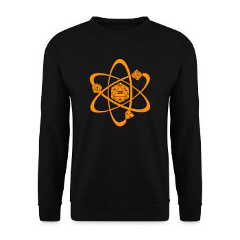 RPG Cube Dice Dragons Atom orange Design Gifts - Unisex Sweatshirt - black - Front - Alina (178cm) & Michal (187cm)