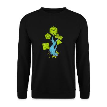 RPG Dice Fantasy tree Baum Pen and Paper - Unisex Pullover - Schwarz - Vorne - Alina (178cm) & Michal (187cm)
