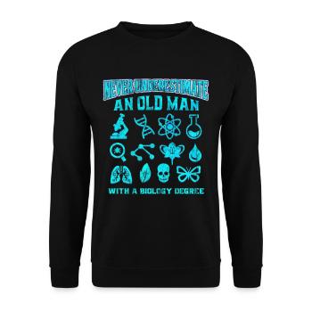 Biologie Biology Mikroskop Wissenschaft Geschenke - Unisex Pullover - Schwarz - Vorne - Alina (178cm) & Michal (187cm)
