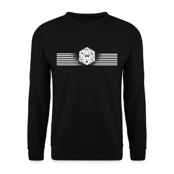 RPG Role Playing Game Cadeaux Shirt Dice D20 - Sweat-shirt Unisexe - noir - Devant - Alina (178cm) & Michal (187cm)