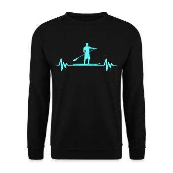 Heartbeat Stand Up Paddle Surfing Stand Up Paddle SUP - Unisex Sweatshirt - black - Front - Alina (178cm) & Michal (187cm)