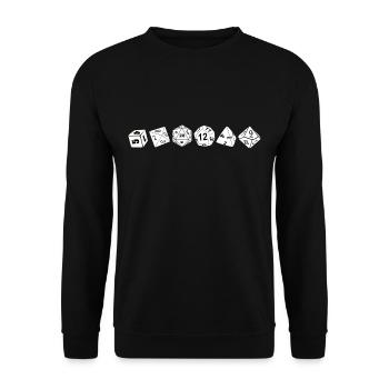 RPG Cube Dice Dragons CUBE CHAIN Chemise - Sweat-shirt Unisexe - noir - Devant - Alina (178cm) & Michal (187cm)