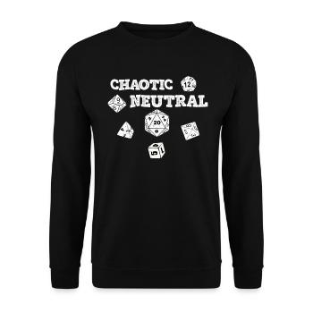 RPG Würfel Dice Dragons CHAOTIC NEUTRAL - Unisex Pullover - Schwarz - Vorne - Alina (178cm) & Michal (187cm)