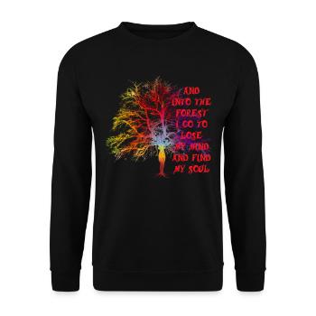 Fantasy forest gradient - Unisex Sweatshirt - black - Front - Alina (178cm) & Michal (187cm)