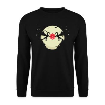 RPG Würfel D20 Cube Dice MOON Dragons - Sweat-shirt Unisexe - noir - Devant - Alina (178cm) & Michal (187cm)
