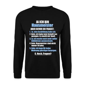 Profession Concierge Emploi Proverbes Drôles - Sweat-shirt Unisexe - noir - Devant - Alina (178cm) & Michal (187cm)