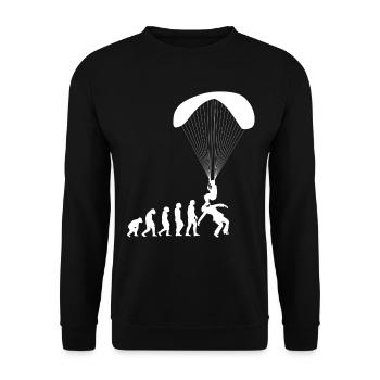 Evolution Paragliding Paraglider Gleitschirm Shirt - Unisex Pullover - Schwarz - Vorne - Alina (178cm) & Michal (187cm)
