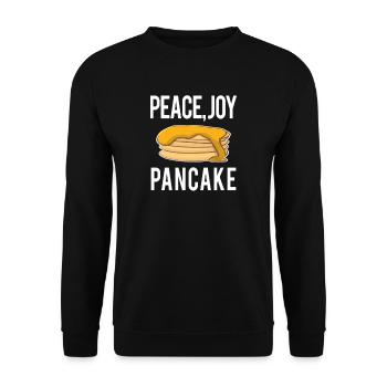 Drôle de proverbes drôles PEACE JOY CADEAU DE PANCAKE - Sweat-shirt Unisexe - noir - Devant - Alina (178cm) & Michal (187cm)