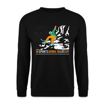 SNOWBOARDER SNOWBOARDING SNOWBOARD SPORT ist Leben - Unisex Pullover - Schwarz - Vorne - Alina (178cm) & Michal (187cm)