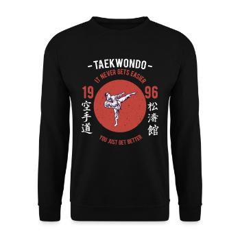 Taekwondo Karate Aikido Kickboxen Kickboxer Shirt - Unisex Pullover - Schwarz - Vorne - Alina (178cm) & Michal (187cm)