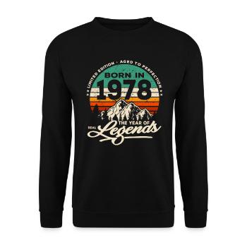 Legends are born in 1978 - Unisex Sweatshirt - black - Front - Alina (178cm) & Michal (187cm)