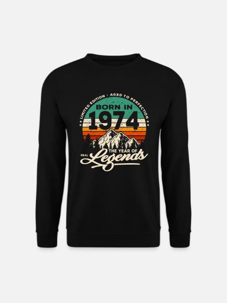 Legends are born in 1974 - Unisex Sweatshirt - black