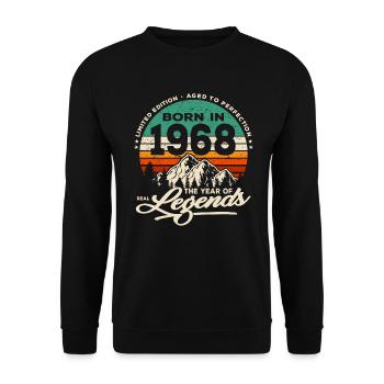 Legenden werden 1968 geboren - Unisex Pullover - Schwarz - Vorne - Alina (178cm) & Michal (187cm)