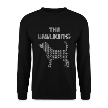 The Walking Dog Beagle - Unisex Pullover - Schwarz - Vorne - Alina (178cm) & Michal (187cm)