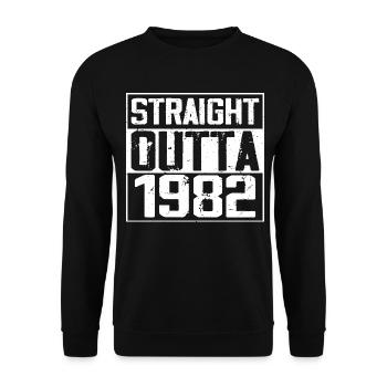 Straight Outta 1982 Retro 1982 Jubiläumsgeschenk - Unisex Pullover - Schwarz - Vorne - Alina (178cm) & Michal (187cm)