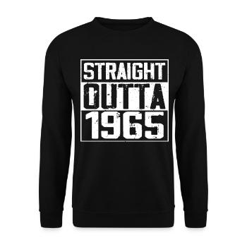 Straight Outta 1965 Retro 1965 Anniversary Gift - Unisex Sweatshirt - black - Front - Alina (178cm) & Michal (187cm)