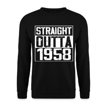 Straight Outta 1958 Retro 1958 Anniversary Gift - Unisex Sweatshirt - black - Front - Alina (178cm) & Michal (187cm)