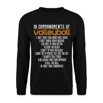Volleyball - Volleyballspieler - Geschenk - Unisex Pullover - Schwarz - Vorne - Alina (178cm) & Michal (187cm)