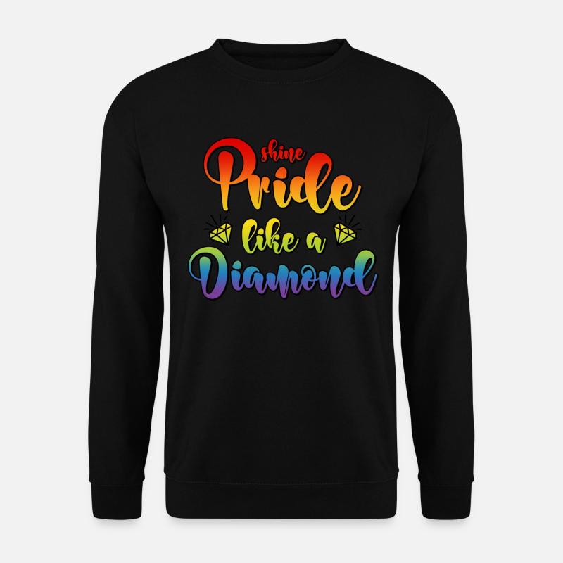 LGBT CSD Spruch Diamant Shine Pride Like A Diamond - Unisex Pullover - Schwarz