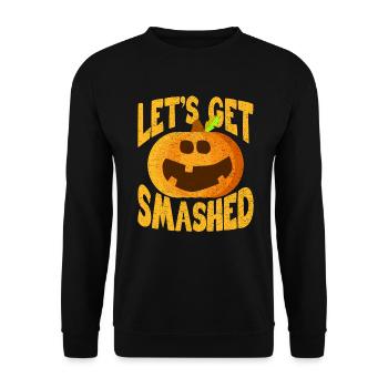 HALLOWEEN Kürbis - Unisex Pullover - Schwarz - Vorne - Alina (178cm) & Michal (187cm)