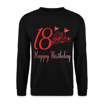 18th birthday - Unisex Sweatshirt - black - Front - Alina (178cm) & Michal (187cm)
